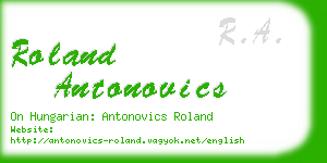 roland antonovics business card